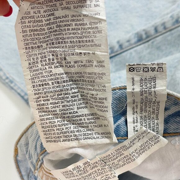 Zara Womens High Rise Cropped Button Denim Jeans Blue 34 Light Acid Wash Pockets - Picture 7 of 14